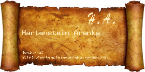 Hartenstein Aranka névjegykártya