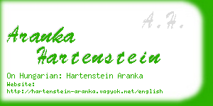 aranka hartenstein business card